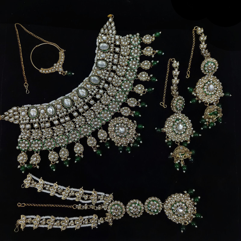 [BRIDAL COMBO 85 MAROON] Mesmerizing Statement Maroon Kundan Choker Necklace Earring Jewellery Set For Bride