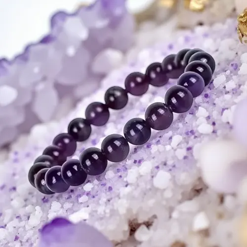 Amethyst Bracelet for Women (21 Beads)