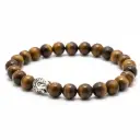 Tiger Eye Bracelet with Buddha for Men (23 Beads)