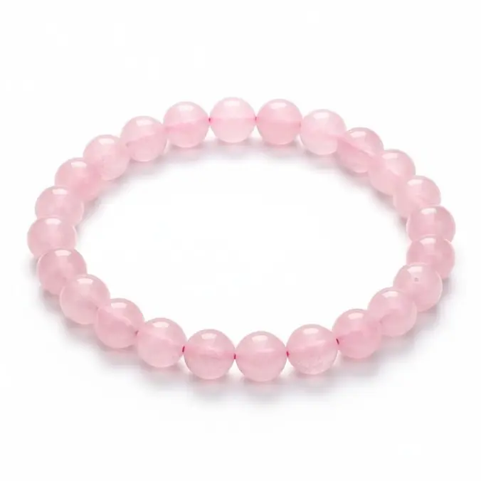 Rose Quartz Bracelet for Men (24 Beads)