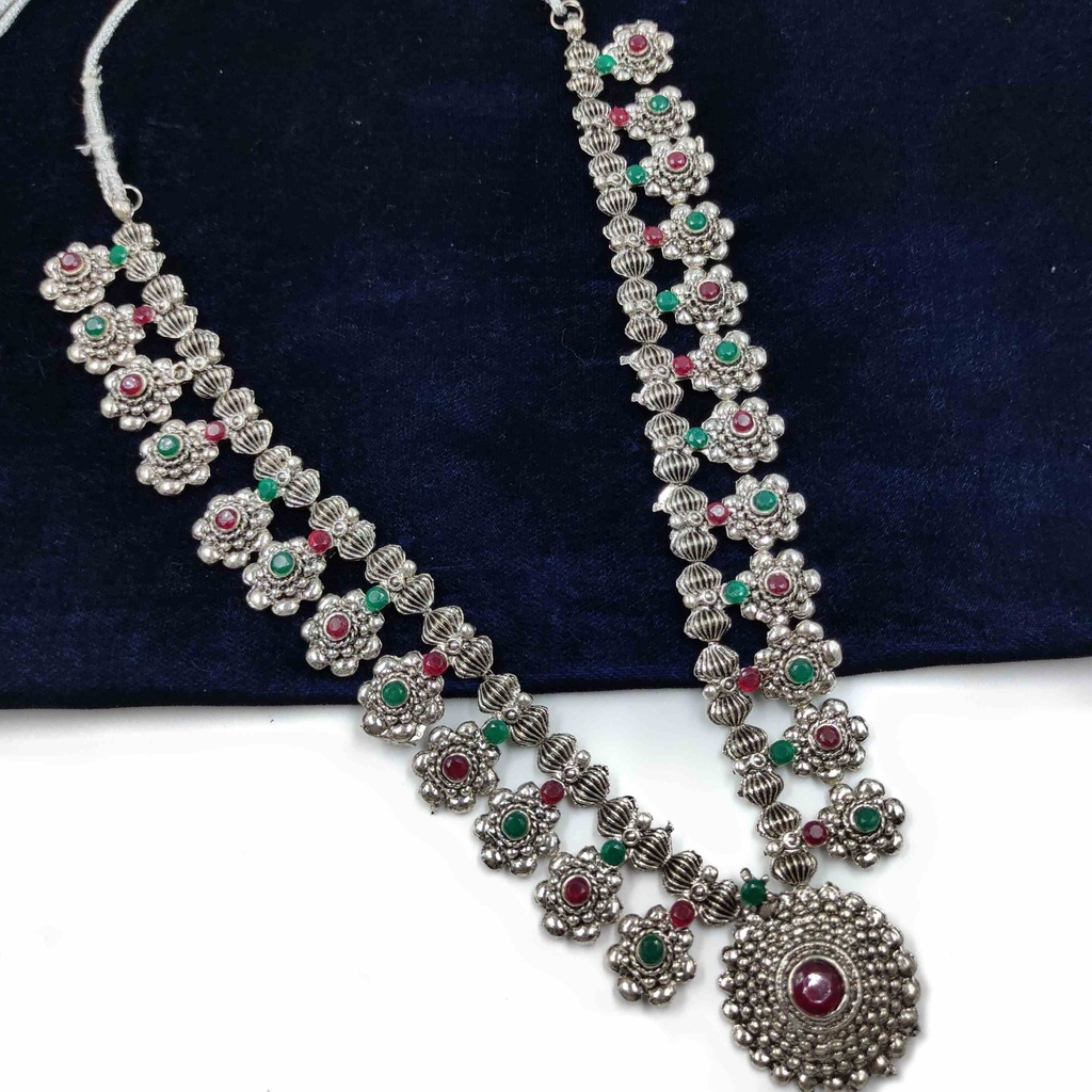 [NS627 Maroon Green] Elegant Boutique Ns627 Maroon Green Kundan Necklace Earring Jewellery Set