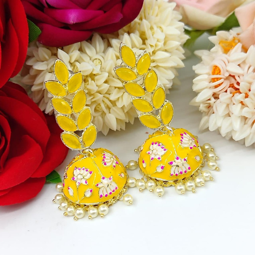 [ER21 YELLOW] Ethereal Haldi Meenakari Earring