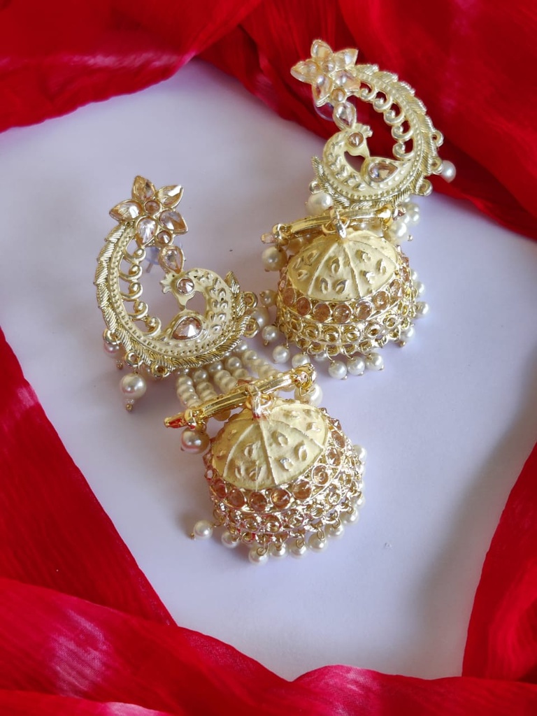 [ER23 CREAM] Mesmerizing Reception Meenakari Earring