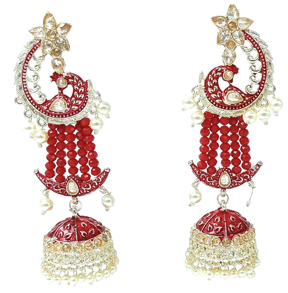 [ER23 RED] Flawless Reception Meenakari Earring