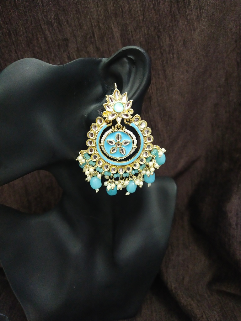 [ER69 SKY BLUE] Vibrant Engagement Meenakari Earring