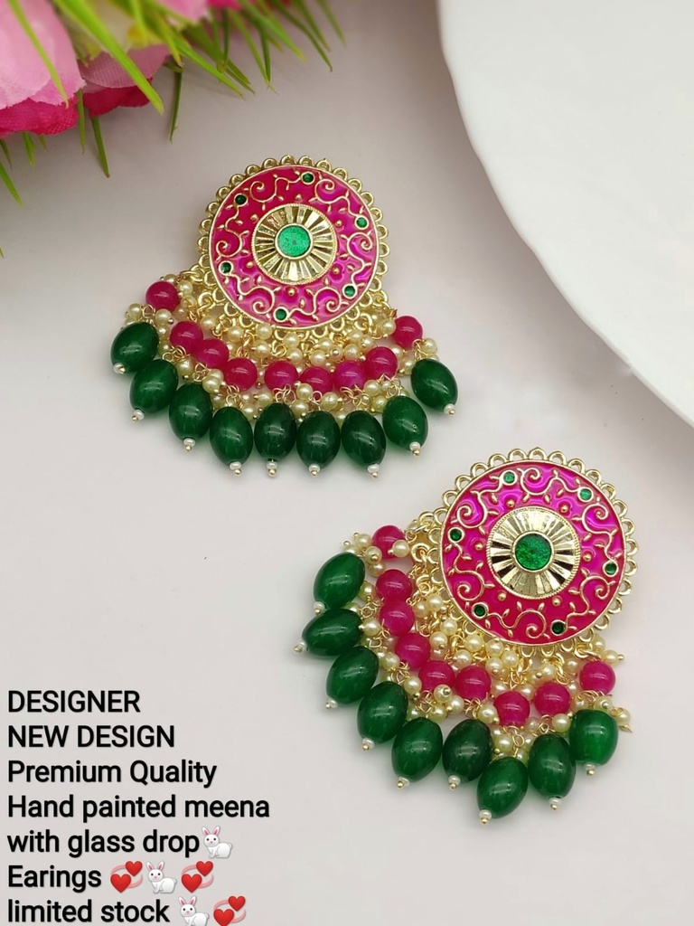[ER87 RANI] Glamorous Designer Meenakari Earring