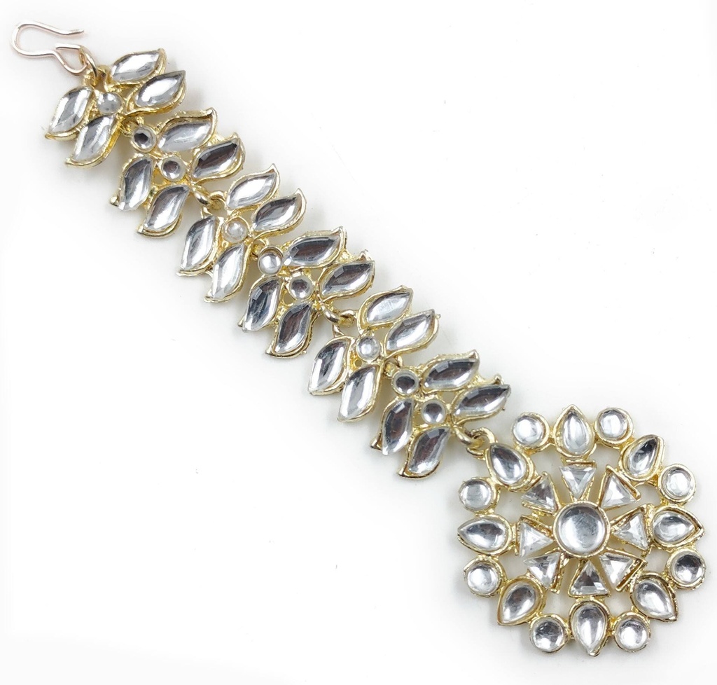 [Maangtika 18] Ornate Signature Kundan Maang Tikka Round