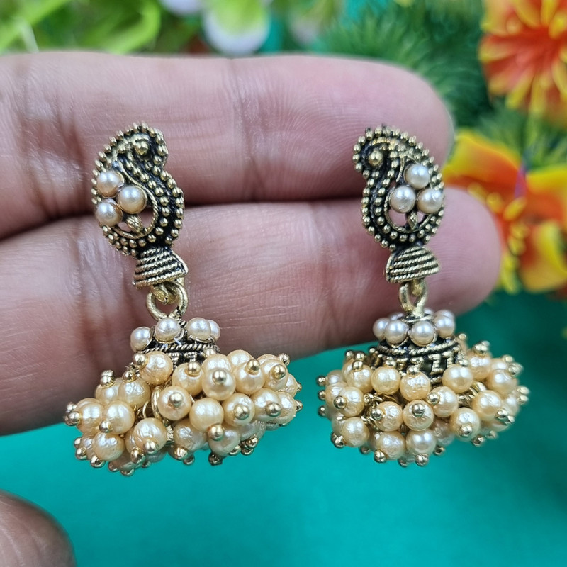[ER216 WHITE 3] Vibrant Haldi White 3 Earrings Set