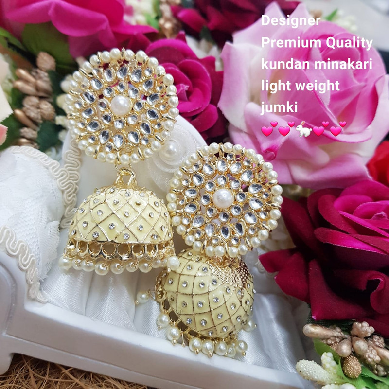 [ER22 CREAM] Traditional Reception Cream Earrings Set
