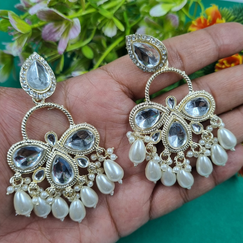 ER222 WHITE 2 Earrings Set