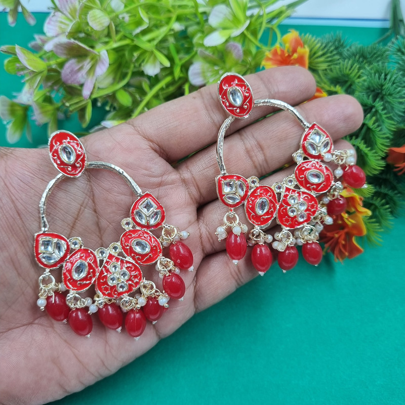 [ER224 RED 5] Exclusive Reception Red 5 Earrings Set