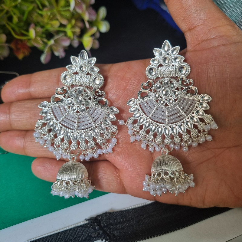 [ER226 SILVER 1] Grand Reception Silver 1 Earrings Set
