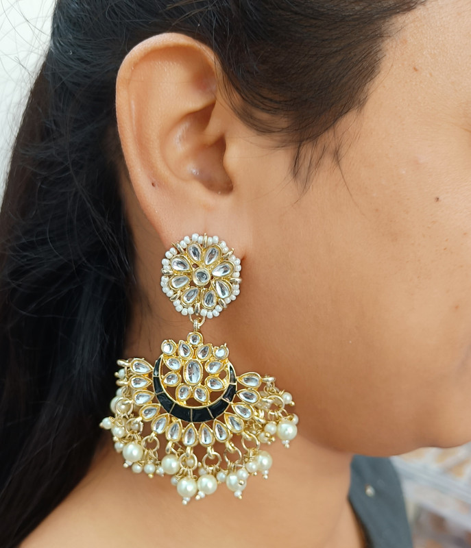 [ER36 BLACK] Elegant Engagement Black Earrings Set