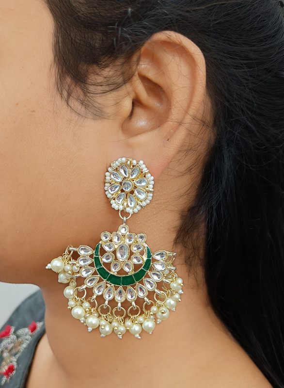 [ER36 GREEN] Traditional Engagement Green Earrings Set