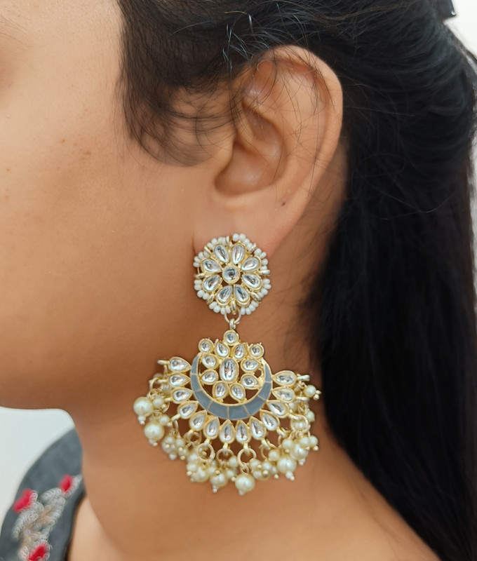 [ER36 GREY] Chic Engagement Grey Earrings Set