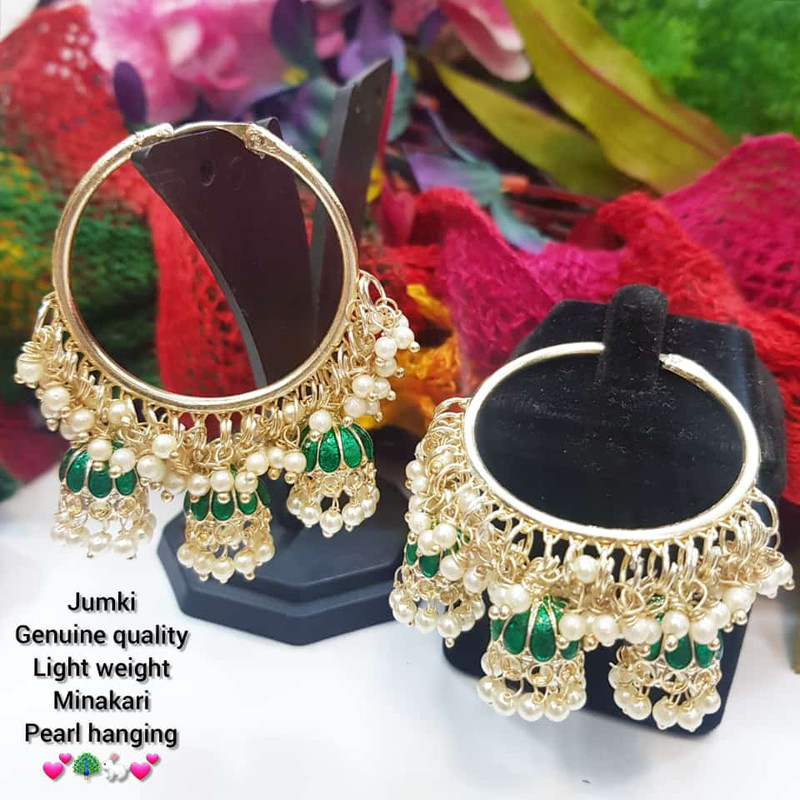 [ER96 GREEN] Stunning Designer Green Earrings Set