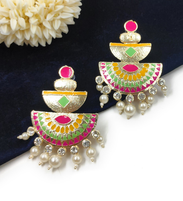 [ER133 RANI] Alluring Sangeet Rani Earrings Set
