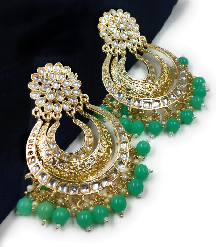 [ER134 MINTGREEN] Ethereal Sangeet Mintgreen Earrings Set