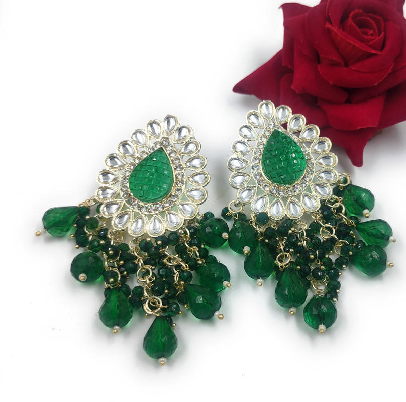 ER190 GREEN Earrings Set