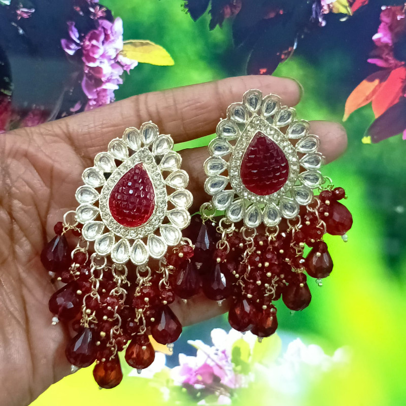[ER190 MAROON 1] Trendy Mehendi Maroon 1 Earrings Set