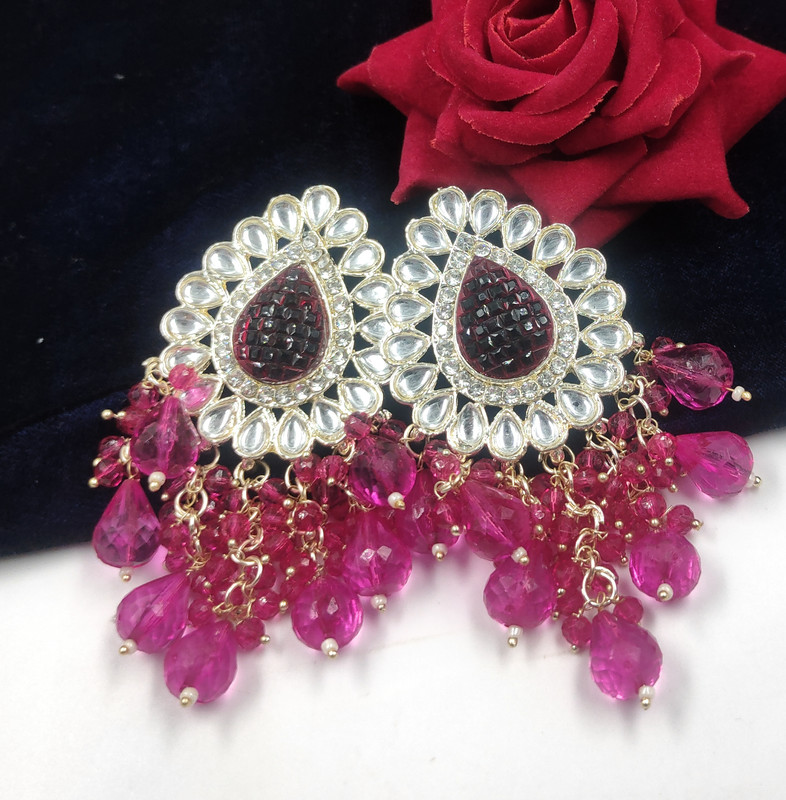 [ER190 RANI] Shandaar Mehendi Rani Earrings Set