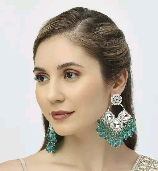 [ER201 GREEN 5] Opulent Mehendi Green 5 Earrings Set