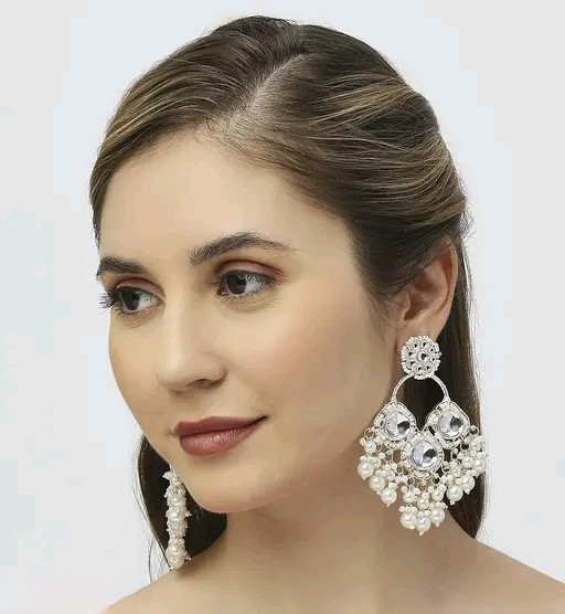 [ER201 WHITE 2] Alluring Mehendi White 2 Earrings Set