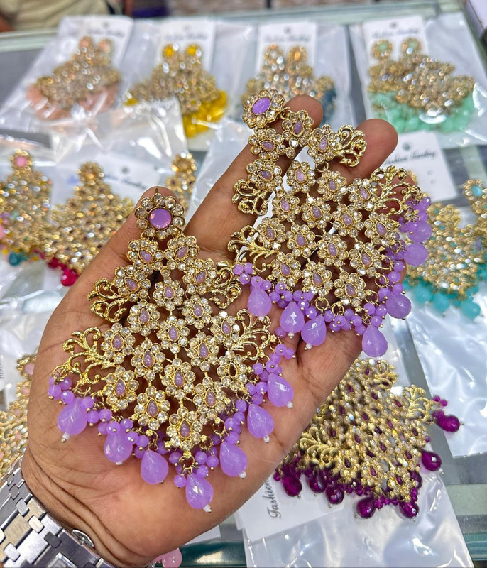 [ER206 LIGHT PURPLE] Classic Haldi Light Purple Earrings Set