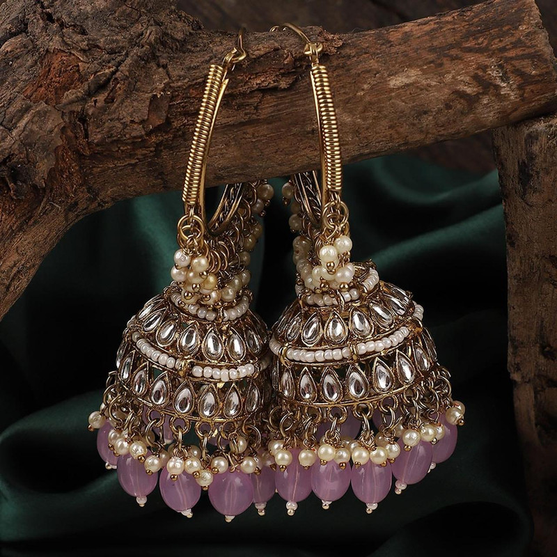[ER208 LIGHT PURPLE] Exclusive Haldi Light Purple Earrings Set