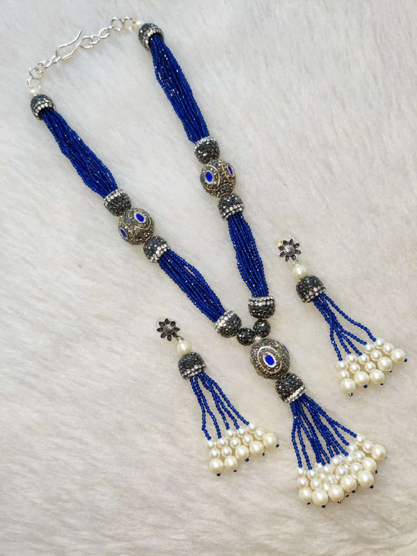 F1 BLUE Fusion Collection Necklace Earrings Jewellery Set