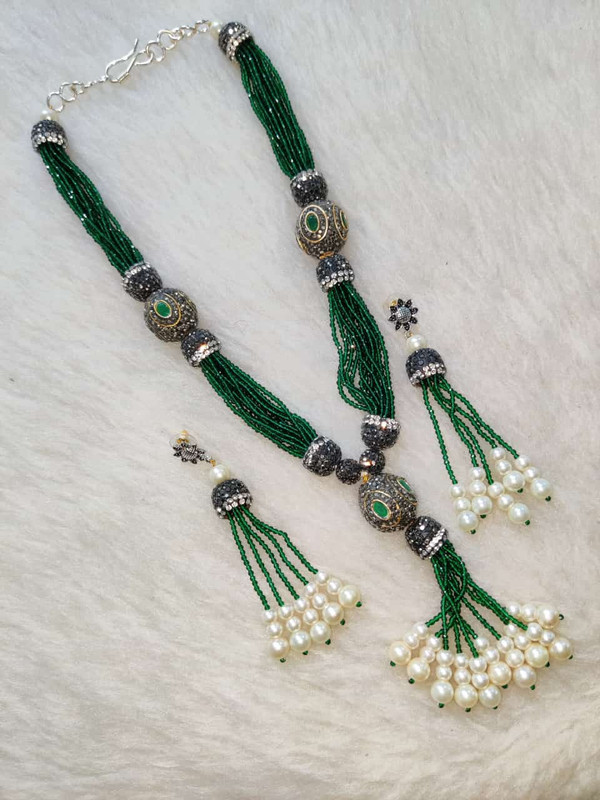 F1 GREEN Fusion Collection Necklace Earrings Jewellery Set
