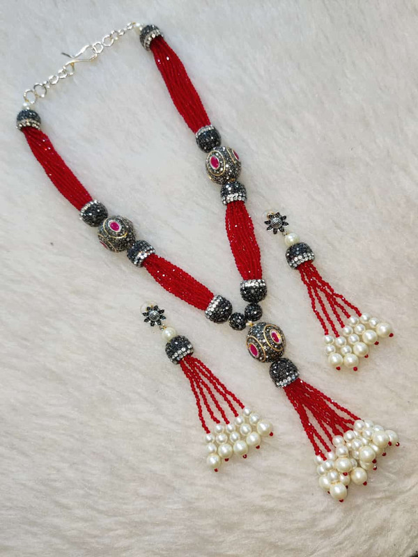 F1 RED Fusion Collection Necklace Earrings Jewellery Set