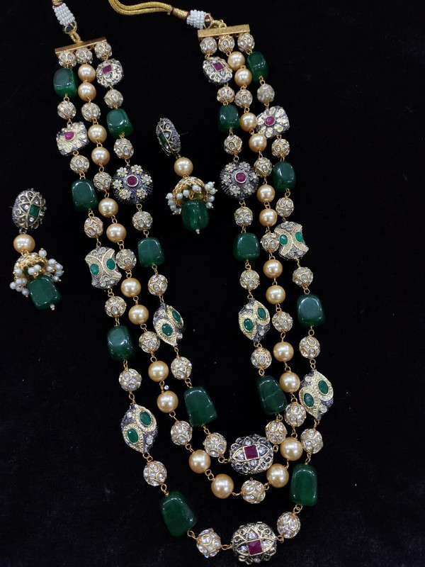 F3 GREEN Fusion Collection Necklace Earrings Jewellery Set