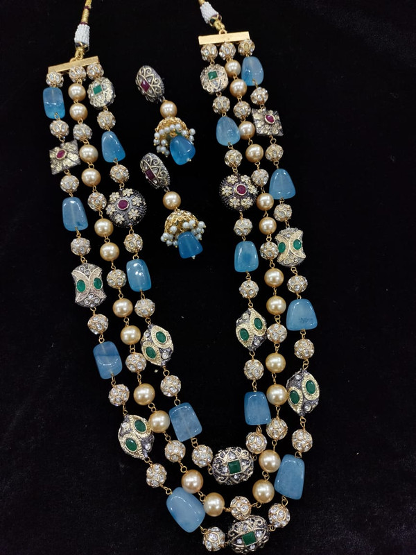 F3 SKY BLUE Fusion Collection Necklace Earrings Jewellery Set