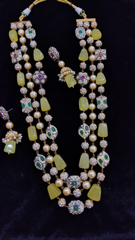 F3 YELLOW Fusion Collection Necklace Earrings Jewellery Set