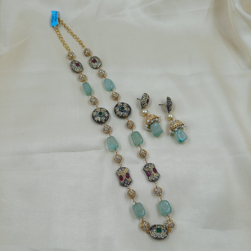 F7 MINT GREEN Fusion Collection Necklace Earrings Jewellery Set