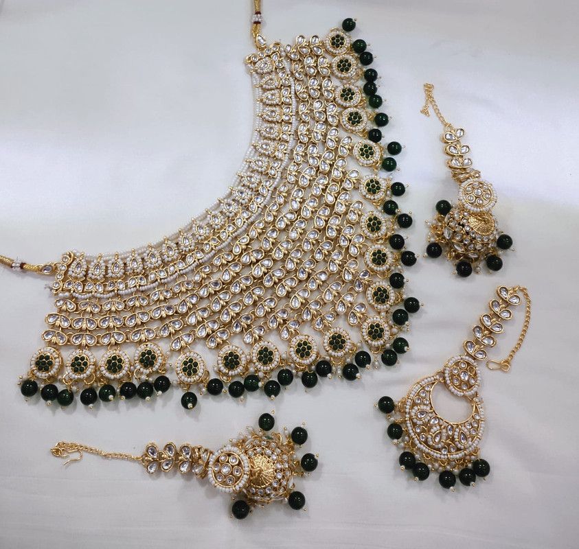 SUBR003 Black Kundan Bridal Jewellery Set for Bride