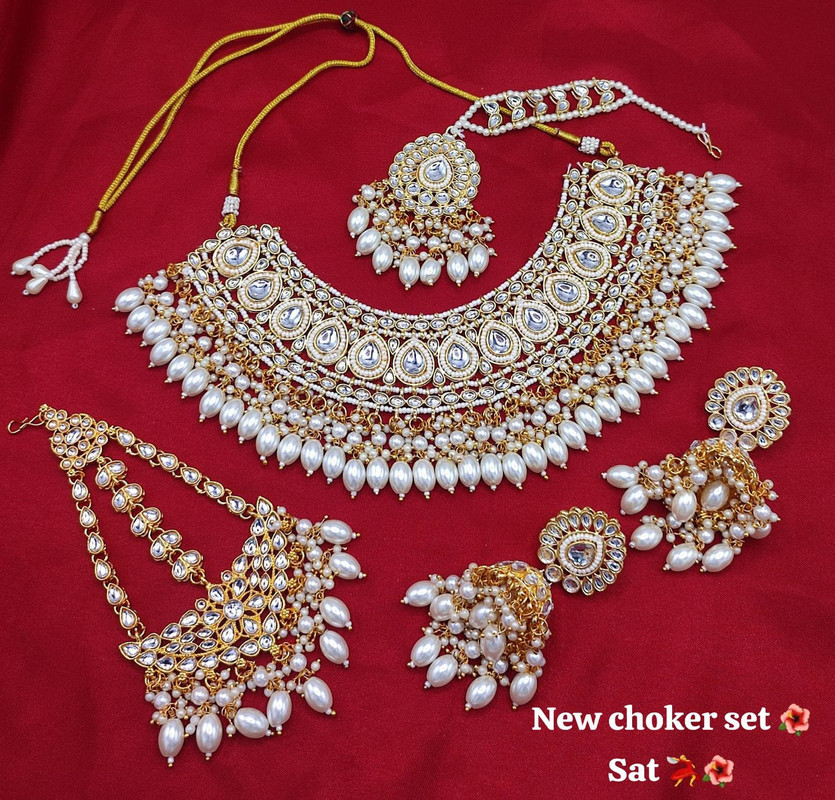 [SUBR004 White] Vibrant Boutique Subr004 White Kundan Bridal Jewellery Set For Bride