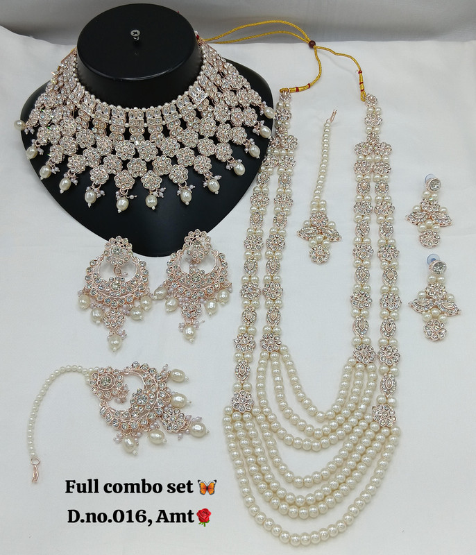 [SUBR005 White] Chic Glam Subr005 White Kundan Bridal Jewellery Set For Bride