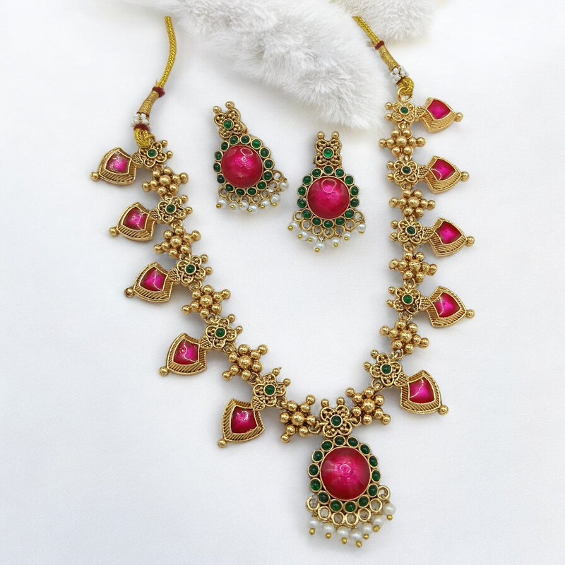 PCS57 Copper Necklace & Earrings Jewellery set for Women