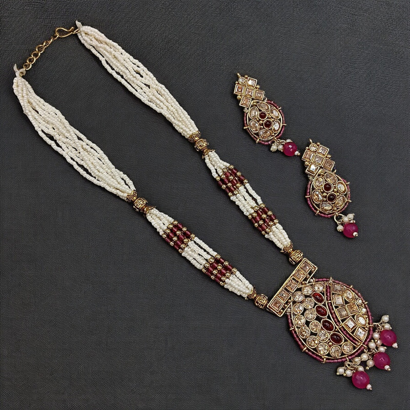 SUNS0021 RANI Copper Necklace & Earrings Jewellery set for Women
