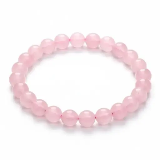 [Rose Quartz Bracelet for Men (24 Beads)] Rose Quartz Bracelet for Men (24 Beads)