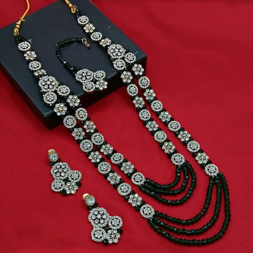 [dmt25 green pearl necklace set] dmt25 green pearl necklace Long Stone Jewellery set for Women