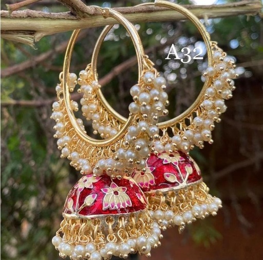 [ER204 MAROON] ER204 MAROON Earrings Set