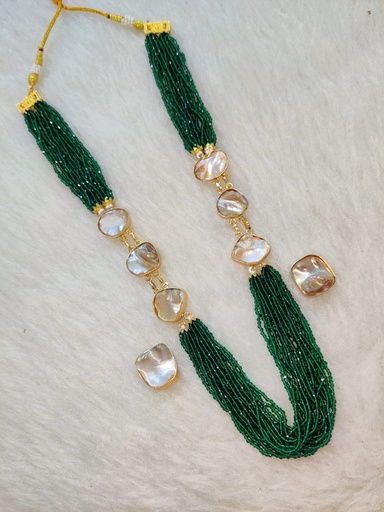 [F2 GREEN] F2 GREEN Fusion Collection Necklace Earrings Jewellery Set