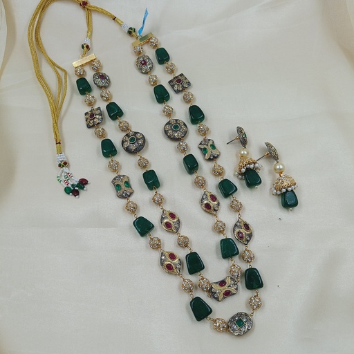 [F8 GREEN (2)] F8 GREEN Fusion Collection Necklace Earrings Jewellery Set