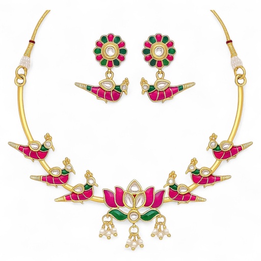 [PCS (1)] PCS1 Copper Necklace & Earrings Jewellery set for Women