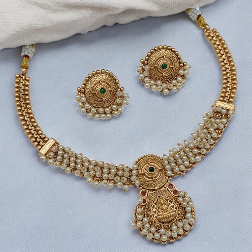 [PCS (2)] PCS2 Copper Necklace & Earrings Jewellery set for Women