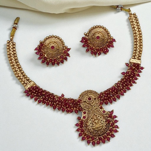 [PCS (3)] PCS3 Copper Necklace & Earrings Jewellery set for Women