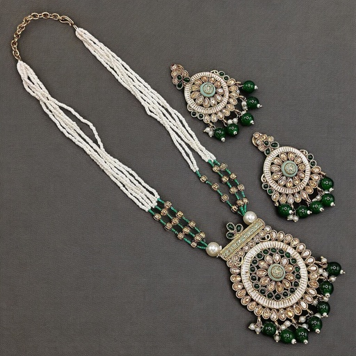 [SUNS0020 GREEN] SUNS0020 GREEN Kundan Choker Necklace Earring Jewellery set for Marriage
